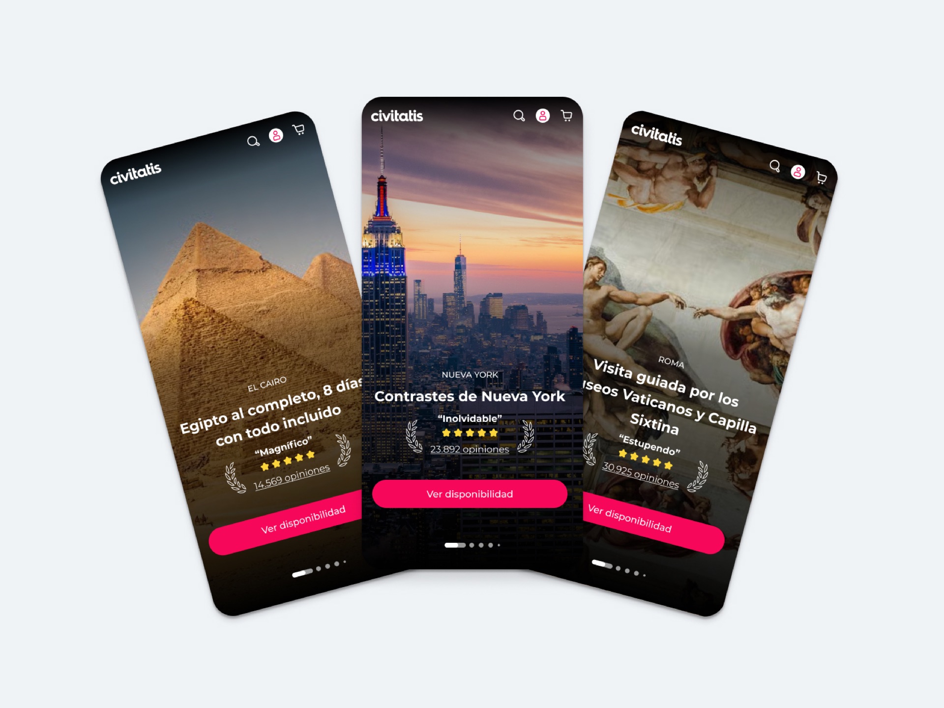 Civitatis app on iPhone