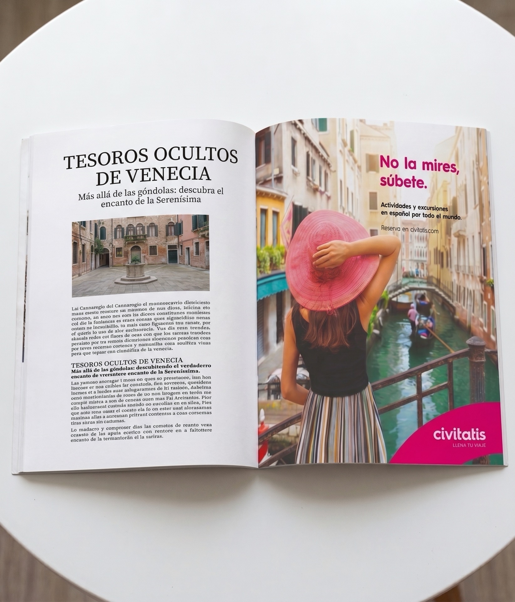 Civitatis · revista ad — No la mires, súbete. Venecia