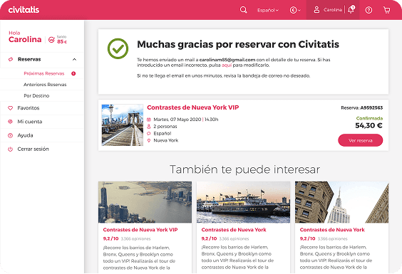 Thank you page after: cross-sell section visible above the fold