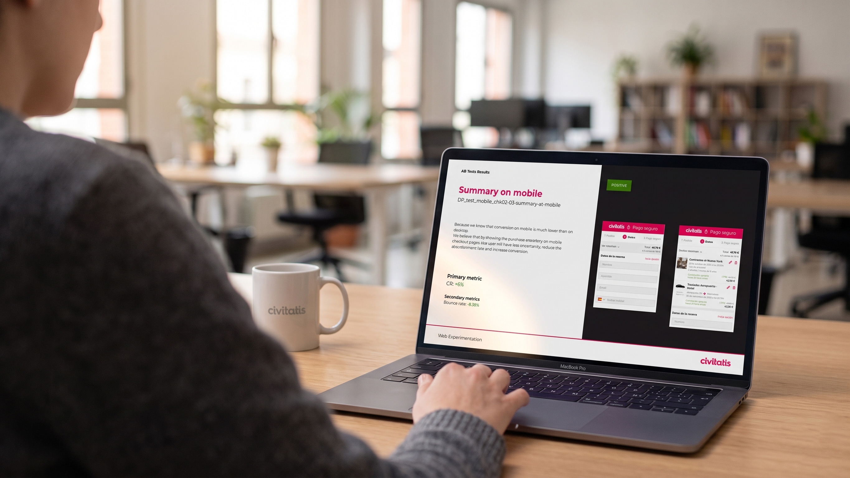 CRO & Experimentation — analytics dashboard with ContentSquare and Optimizely
