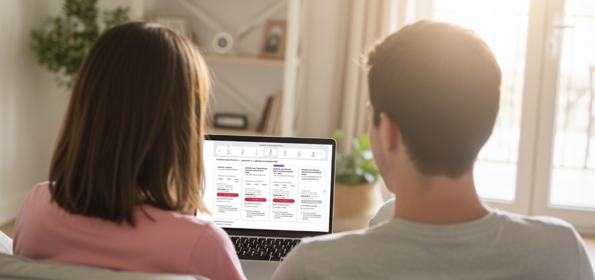 Marketplace Platform — two people reviewing Civitatis product comparison interface