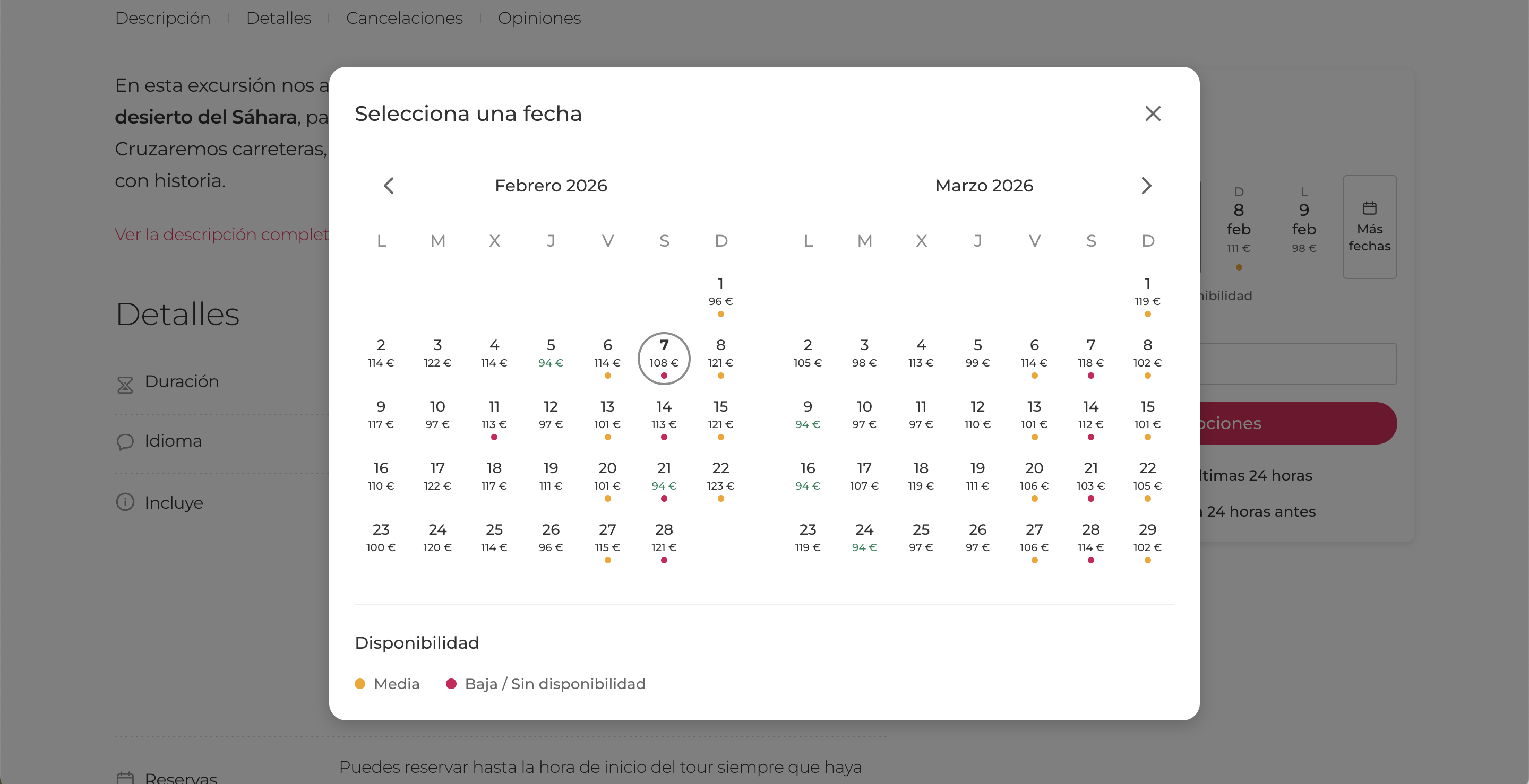 Calendar date picker