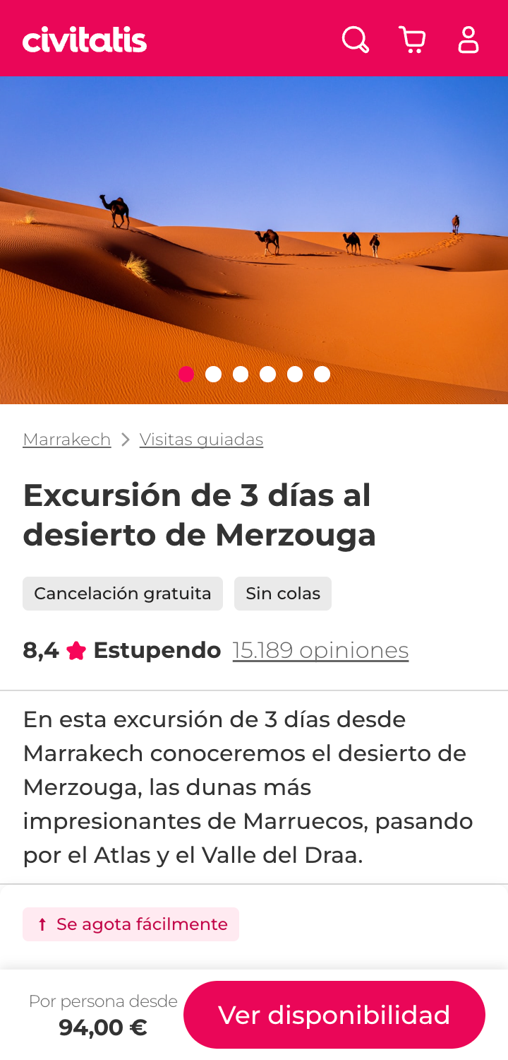 Mobile — product detail page