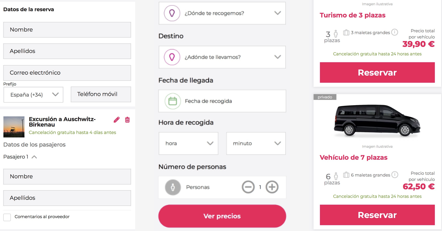 Three completely different UI patterns for similar booking flows